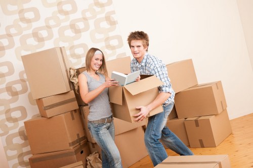 Loading furniture into a hired removal truck